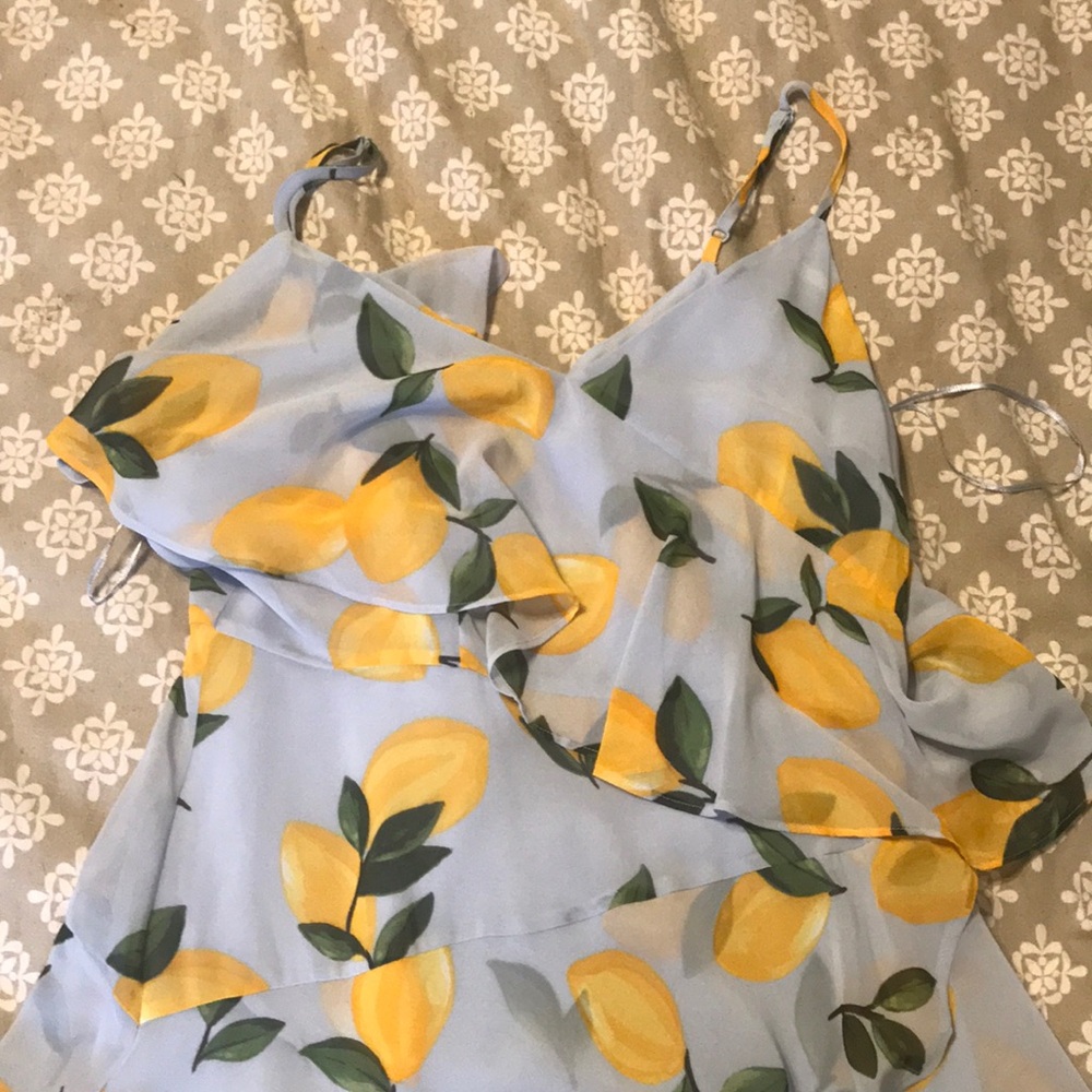Lemon Print Ruffle Dress